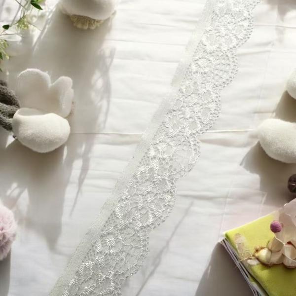レース スカラップレース 約1mカット 白 幅2.5cm ホワイト 手芸レース