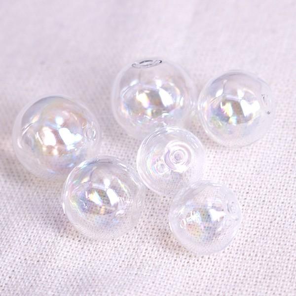 ガラスドーム シャボン玉 オーロラ 貫通穴タイプpt-546 : 手芸材料