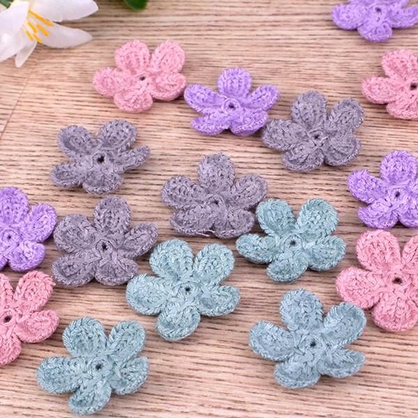 編み物 フラワーモチーフパーツ(小) 4個 ハンドメイド 手芸材料 パーツ