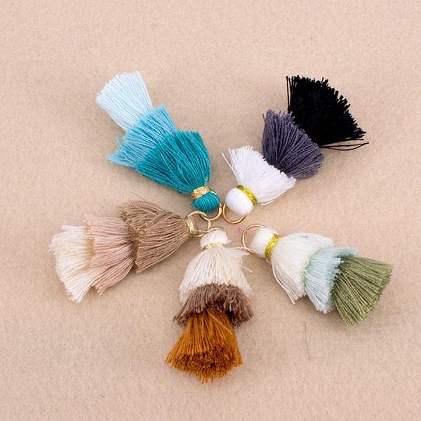 増量特価 (2個) 3段グラデーションタッセル ハンドメイド パーツ  