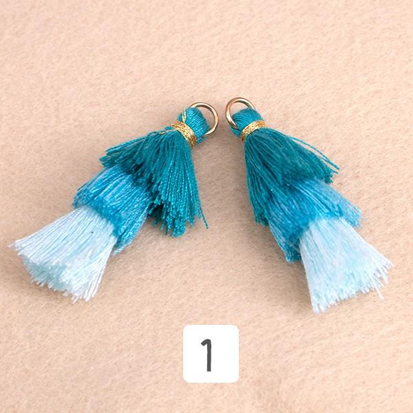 増量特価 (2個) 3段グラデーションタッセル ハンドメイド パーツ  