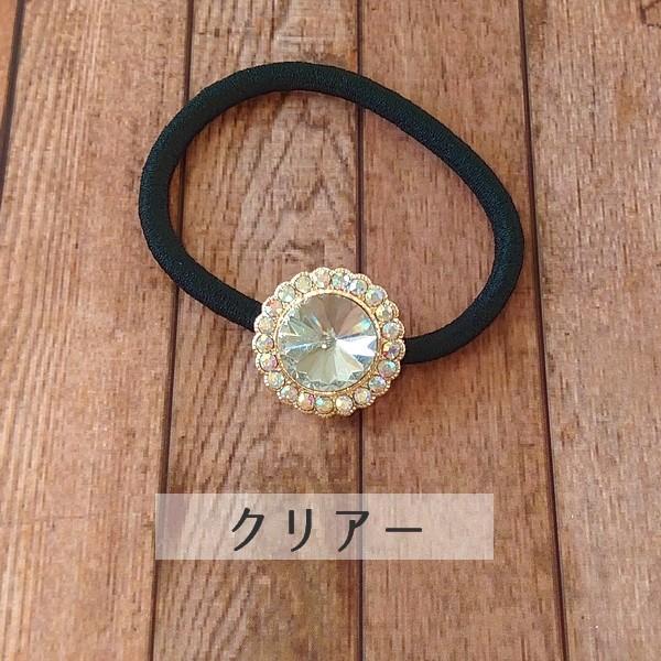 レジンヘアゴム オーバル　ベージュ　ブラウン　ラインストーン　シンプル レジンヘアゴム オーバル ベージュ ブラウン ラインストーン シンプル