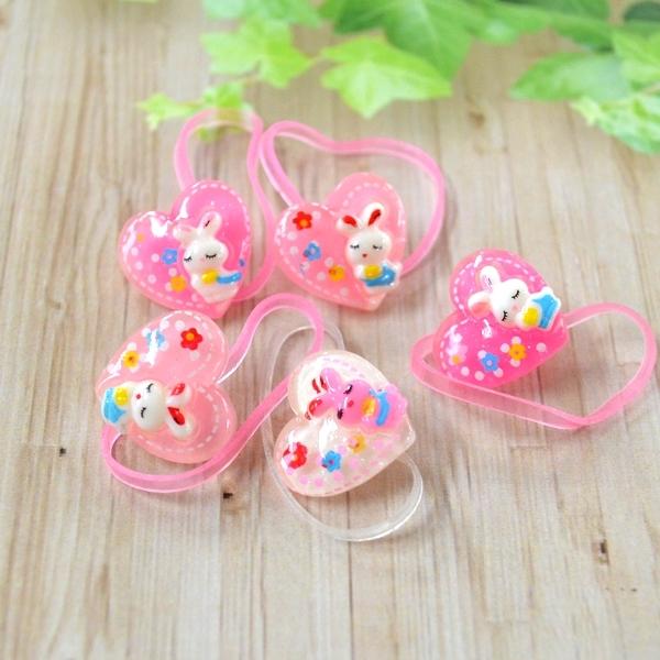 キラキラ コスモス 秋の里 うさぎ ハート ヘアゴム キラキラ コスモス 秋の里 うさぎ ハート ヘアゴム