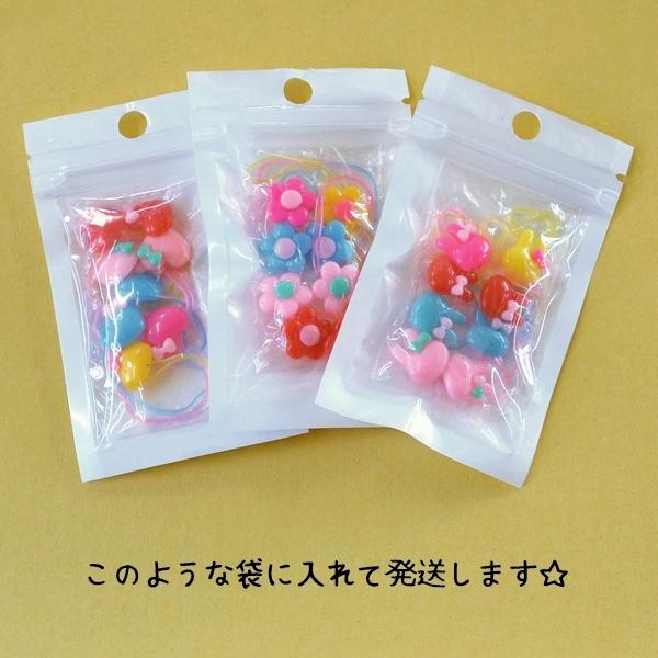 カラフルミニモチーフ3種の絡まないゴム 8個(同柄ミックス) ヘア