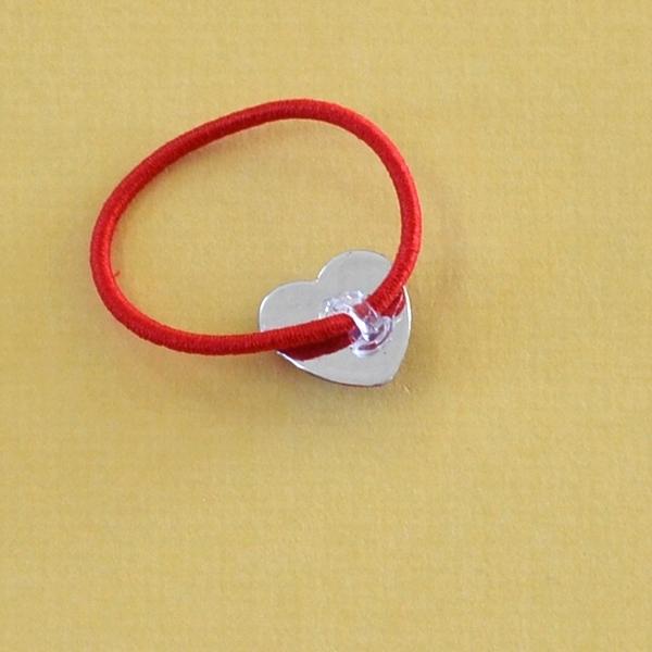 キッズ用 ゼブラ柄ハートパーツのヘアゴム 5個 ヘアアクセサリー 子供