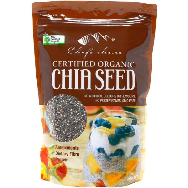 シェフズチョイス オーガニック チアシード 500g×1袋 Organic Chia Seed ちあしーど 有機チアシード オーガニックチアシード [C1]