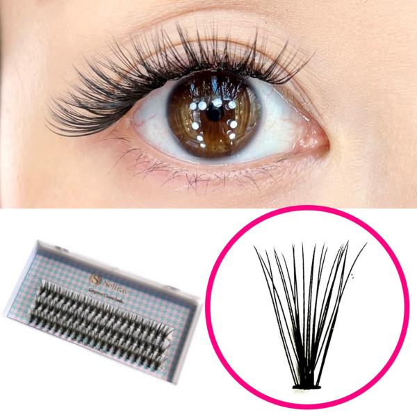 【20本束】【0.10mm】ゴージャスクラシックラッシュ大容量20本束 Ｄカール　太さ 0.10mm　【ボリュームラッシュ】【セルフ】【まつげエクステ】【フレア】【束エクステ】【メール便可】【マツエクセルフ】