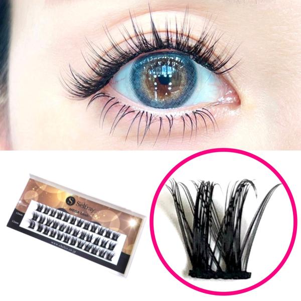 極太束感！つけまのようなエクステです！目力アップ間違い無いです！メガラッシュCカール10mm/12mm/14mm36束入