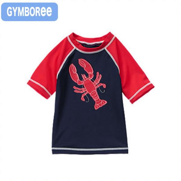 ジンボリー(Gymboree s−1)ネイビー×レッドのロブスター柄半袖ラッシュ 