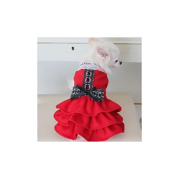 オーダーメイドセレブな犬服のレッドウールワンピース : オーダー
