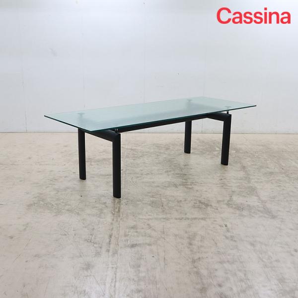 Cassina カッシーナ 6 TABLE TUBE D’AVION/LC6 テクスチャーガラス ダイニングテーブル ル・コルビュジエ 130万