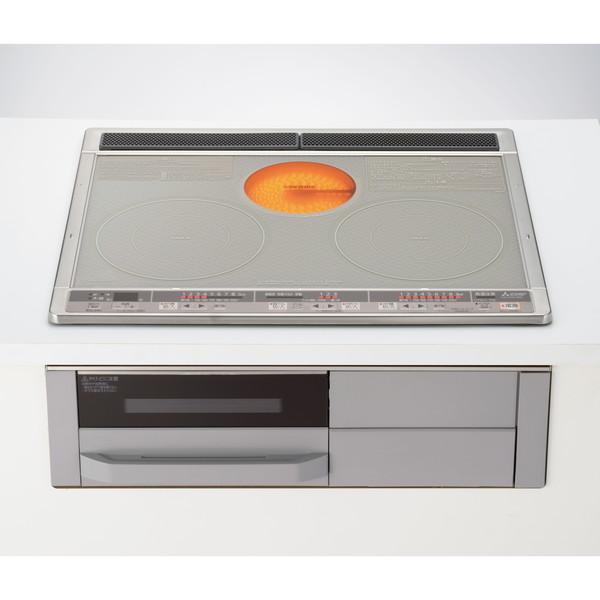 [在庫有] CS-G321MS 三菱 IHクッキングヒーター Mシリーズ 2口IH+RH IHヒーター IH調理器 幅60cm (トップ：グレー 前面：グレー)