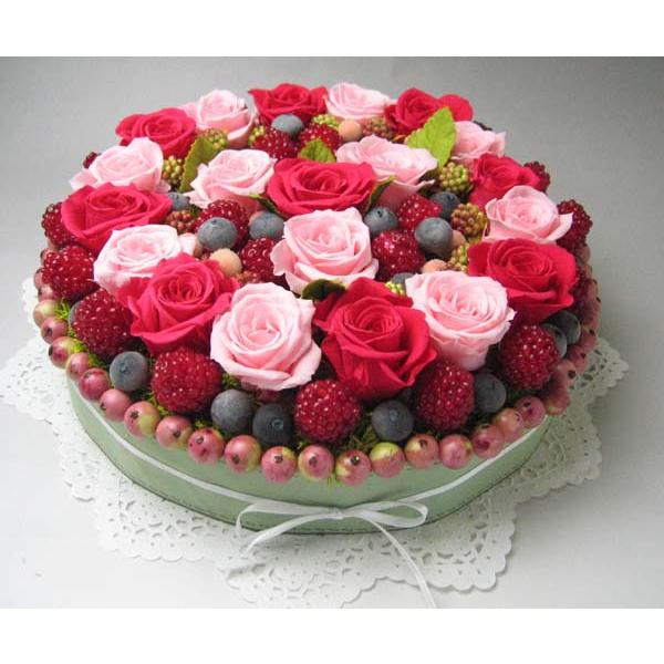 Cherry プリザーブドフラワー バラのフラワーケーキl 濃いピンク ピンク Buyee Buyee 日本の通販 商品 オークションの代理入札 代理購入