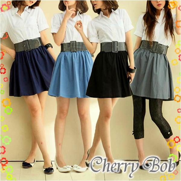 ドット柄太ベルトセット 大人めプレッピーシャツ風ワンピース 重ね着風コーディネートop 全4色 Buyee 日本代购平台 产品购物网站大全 Buyee一站式代购 Bot Online