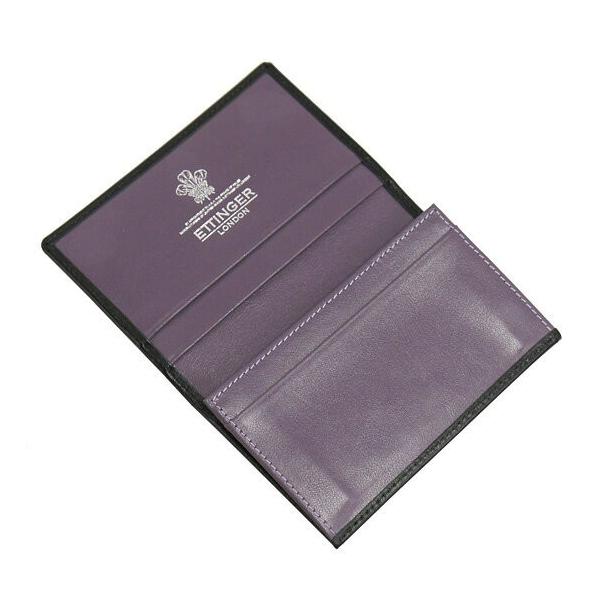 エッティンガー Ettinger メンズ 名刺入れ ブラック 黒 ロイヤルコレクション Leather Purple Sterling Card Case St143jr Black Collection Visiting 5 Off