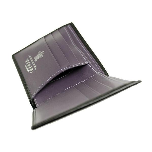エッティンガー Ettinger 財布 ロイヤルコレクション メンズ 二つ折り財布 ブラック 黒 Billfold Sterling Black 6 Collection 信憑 Purple C With St030cjr