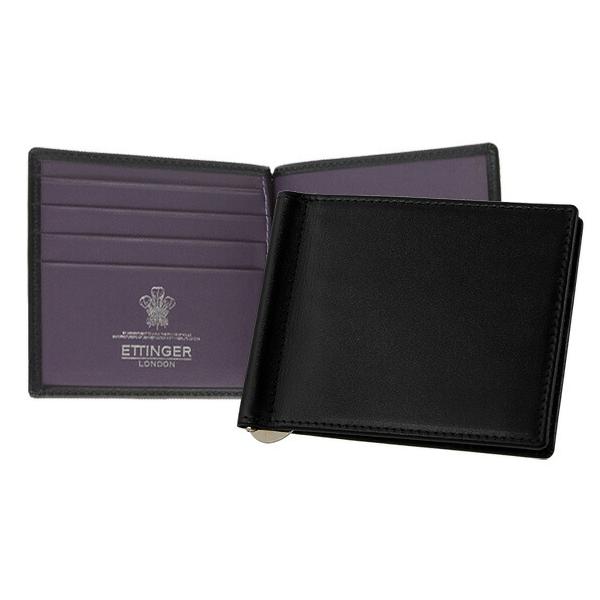 エッティンガー ETTINGER 財布 メンズ 二つ折り財布(マネークリップ) ブラック MONEY CLIP WALLET ST787AJR