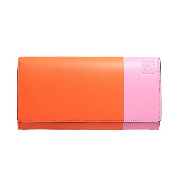 ロエベ Loewe 財布 レディース 爆売り 長財布 オレンジ キャンディピンク Rainbow Continental 109 10 Candy K98 9128 Orange Wallet