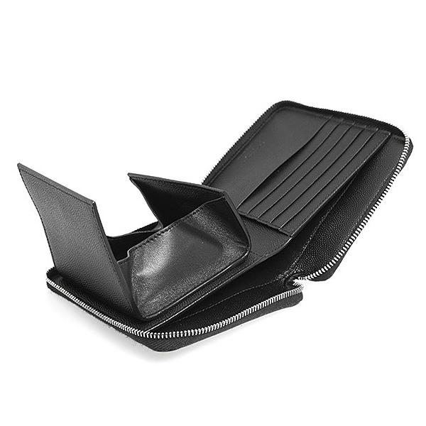 サンローラン パリ Saint Laurent 新作 Paris 財布 メンズ ラウンドファスナー二つ折り財布 ブラック Pfu Bty7n Black 5599 De Sl 1000 Poudr 309y Grain