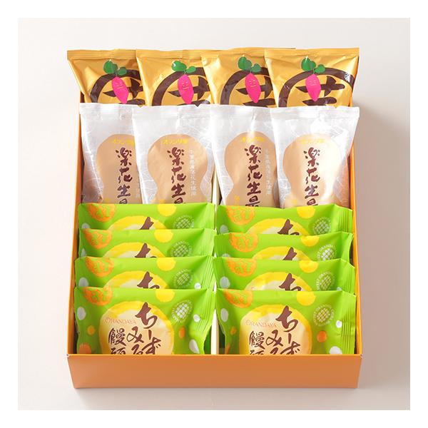 【内容量】ちーずみるく饅頭ｘ8楽花生最中　　　ｘ4おいも先生　　　ｘ4【賞味期限】製造日含め　30日【箱サイズ(cm)】縦29.0×横24.0×高さ7.5※１箱に対し無償紙手提げ１枚お付けいたします。