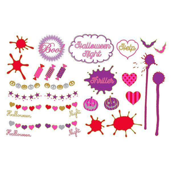 タトゥーシール/フェイクタトゥー 〔CLOWN〕 水だけで貼れる 『jewel tattoos』 〔コスプレ 仮装 イベント〕〔代引不可〕