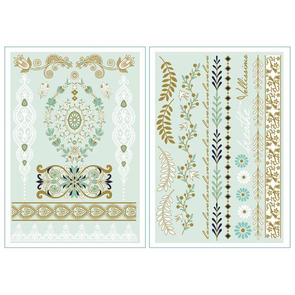 タトゥーシール/フェイクタトゥー 〔GARDEN〕 水だけで貼れる 『jewel tattoos』 〔コスプレ 仮装 イベント〕〔代引不可〕