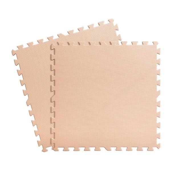 ジョイントマット 大判60cm ベージュ 8枚セット 洗える サイドパーツ付き 防音 保温 低ホルムアルデヒド リビング 子供部屋〔代引不可〕