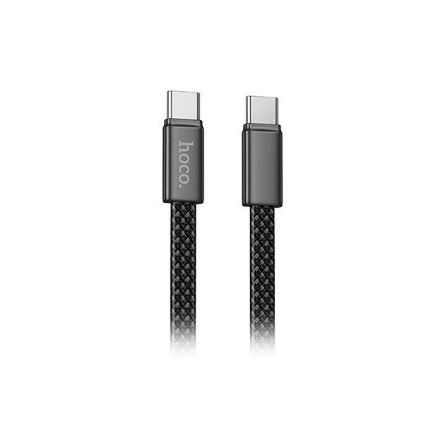 hoco. X125 PD60W フラットUSB-Cケーブル PD60W充電＆480Mbps通信対応 しなやかで絡まりにくい ブラック X125-CC-BK