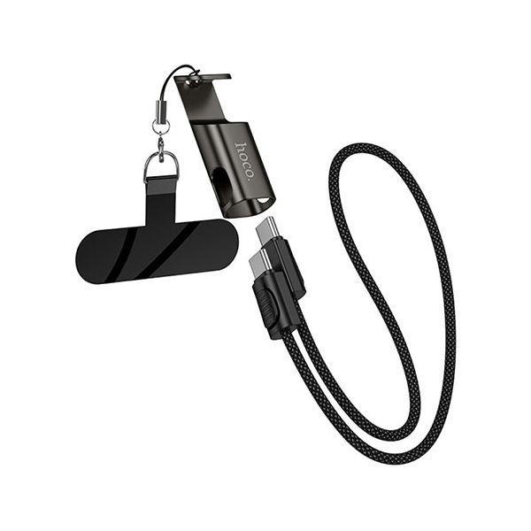 hoco. X126 PD60W 3 in 1 USB-Cケーブル PD60W急速充電対応 ストラップ・スタンド・充電の3役 ブラック X126-CC-BK