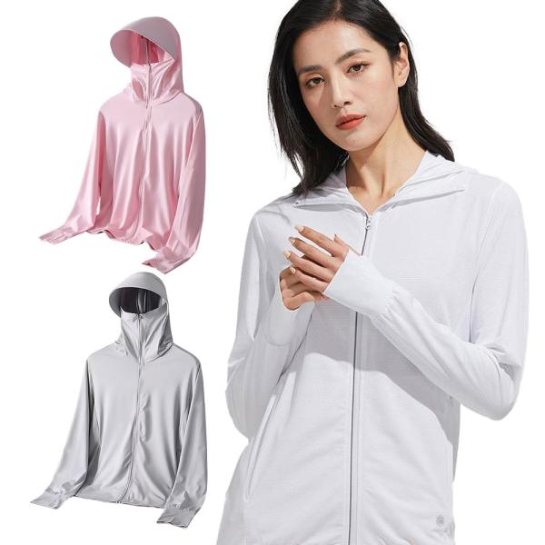 UVカットメッシュパーカー UPF50+ 紫外線カット メッシュ 接触冷感 ドライ WOMEN レディース 夏用品 ◇CH-SL-9109
