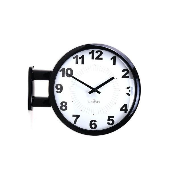 両面電波時計 両面時計 Morden Double Clock A6(BK) おしゃれな 低騷音
