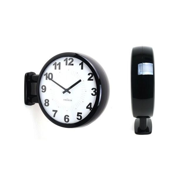 両面電波時計 両面時計 Morden Double Clock A6(BK) おしゃれな 低騷音