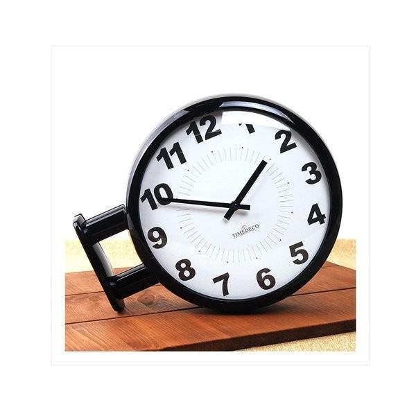 両面電波時計 両面時計 Morden Double Clock A6(BK) おしゃれな 低騷音