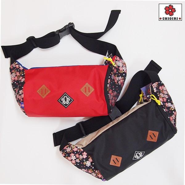 CHIGIRI ちぎり 桜金襴横型ウエストバック CC53-110S 和柄 桜 金襴