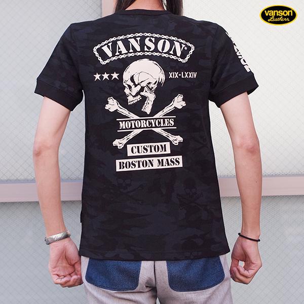 VANSON（バンソン） 20%OFF SALE!! サーマル半袖Tシャツ スカルクロス 