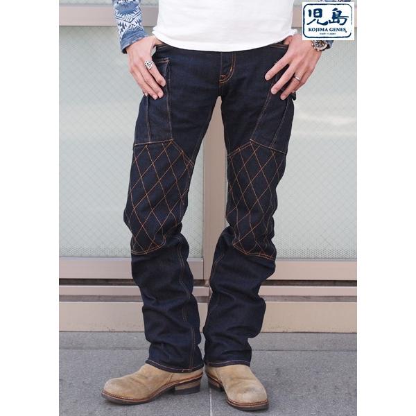 児島ジーンズ ケブラーストレッチダブルニーカーゴパンツ デニム