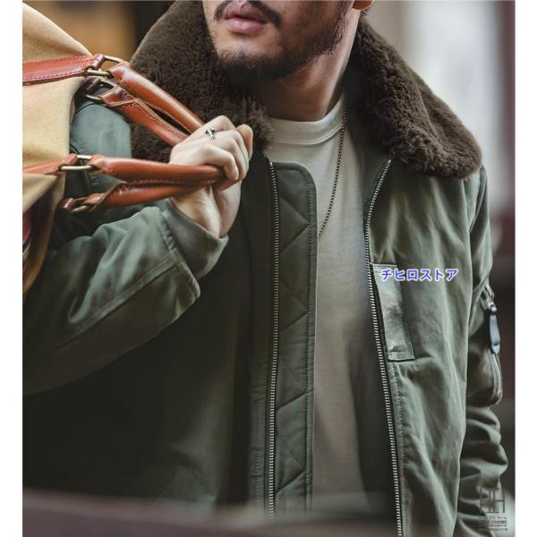 ミリタリージャケット メンズ 中綿コート B-15 ファー フライト