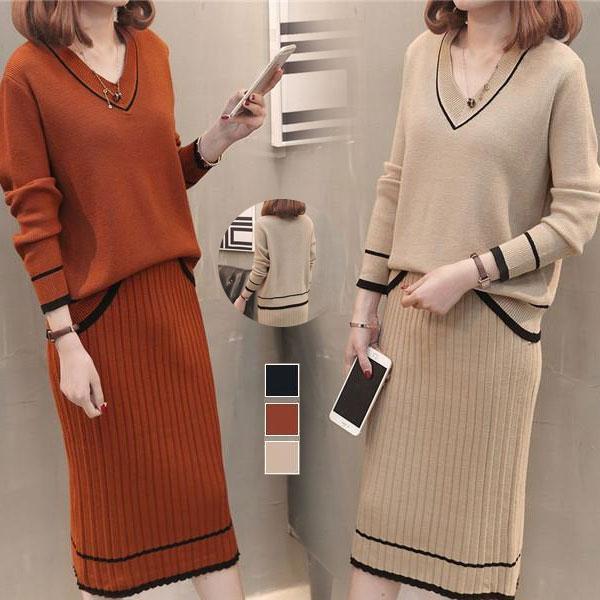 ニットトップス スカート セットアップ 2点セット vi-1239 ミニ