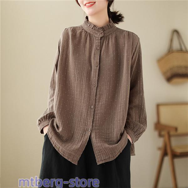 ブラウス レディース 秋服 トップス シャツ ロング丈 ゆったり