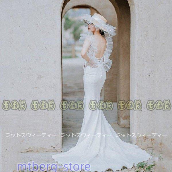 ウエディングドレス ロングドレス ソフトマーメイド 結婚式 二次会