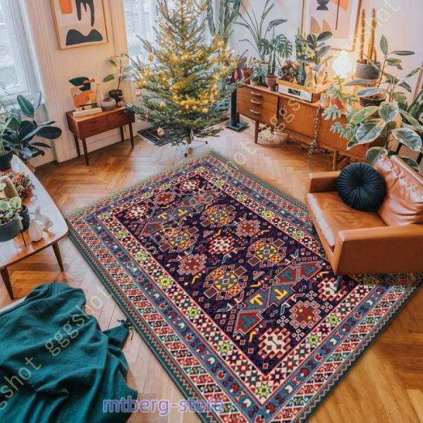 ラグ カーペット エキゾチック ペルシャ絨毯風 鮮やか バスクプ