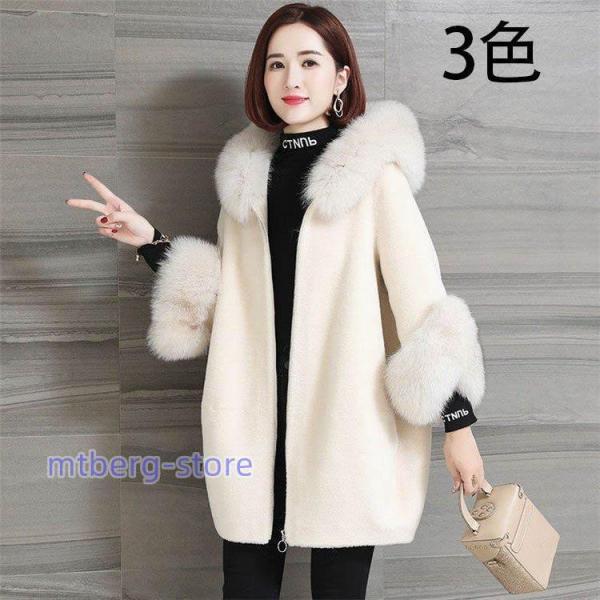 ムートンコート レディース ファーコート フェイクムートン ミディアム丈 フード付き オーバーコート ボアコート アウター 冬 防寒 大きいサイズ ファー付き ムートンコート レディース ファーコート フェイクムートン ミディアム