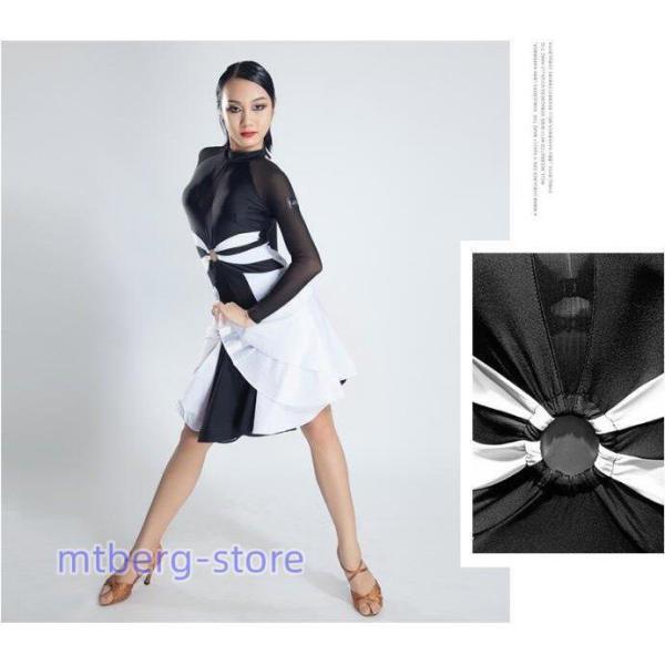 ラテンダンスドレス ワンピース ルンバ サンバ ワルツ ラテン専用ドレス レッスン着 練習用 競技用 発表会用ダンスドレス 社交ダンス衣装 開場演出服 ラテンダンスドレス ワンピース 長袖 ルンバ サンバ ワルツ ラテン専用