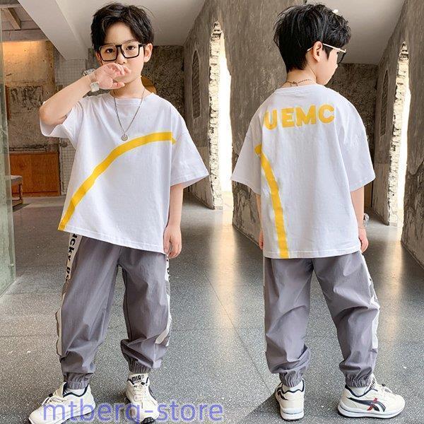 子供服 セットアップ キッズ 男の子 夏 トップス 半袖tシャツ ロング
