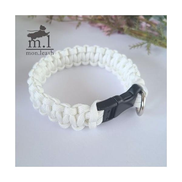 犬用首輪 【 パラコード首輪 / 1．ホワイト 】 犬 首輪 散歩用 犬の