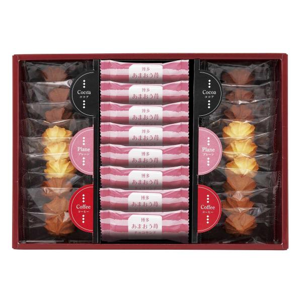 内容：博多あまおう苺チョコサンド×8・絞りクッキー（ココア・プレーン・ コーヒー ）各6  【卵・乳成分・小麦】生産国：日本ティータイムにぴったり♪ちょうど良い食べきりサイズでいろいろ楽しめる焼菓子セット。福岡名産あまおうを使用した、ほどよ...