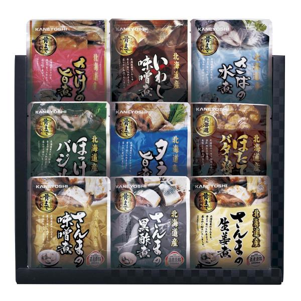 全9種類タラの旨煮はごはんのお供におすすめ北海道 噴火湾で獲れたベビーホタテ鮮度の良いほっけをバジル調味液で煮込みました根室産のサンマを黒酢ベースで骨までやわらかに根室産サンマを生姜風味で柔らかく煮込みましたひと口サイズにカットし、骨までや...