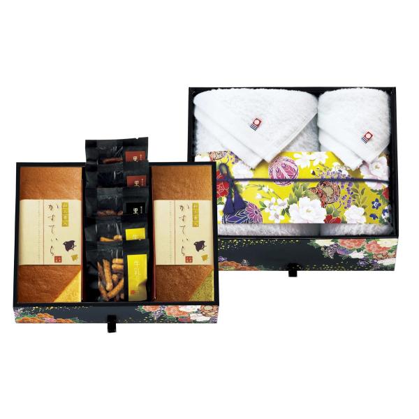 最上級のおもてなし『 ミニたんす御進物』は、高級感ただようミニたんすに、「今治タオルたおる」と「和三盆糖入かすてぃら」が入った豪華なギフトセット　各種ご贈答にお使い頂きたいおすすめのギフトです　※実際にお届けするかすてぃらは衛生に保つ為、透...