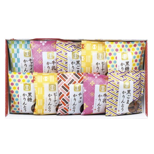 様々なフレーバーを楽しめるかりんとうの詰合せです　商品内容：かりんとう（黒ごま×2・黒糖×2・牛乳×2・ピーナッツ×2・チョコ・キャラメル）各45g  【乳成分・小麦・落花生】賞味期間（製造日から）：120日間生産国：日本箱サイズ：箱235...