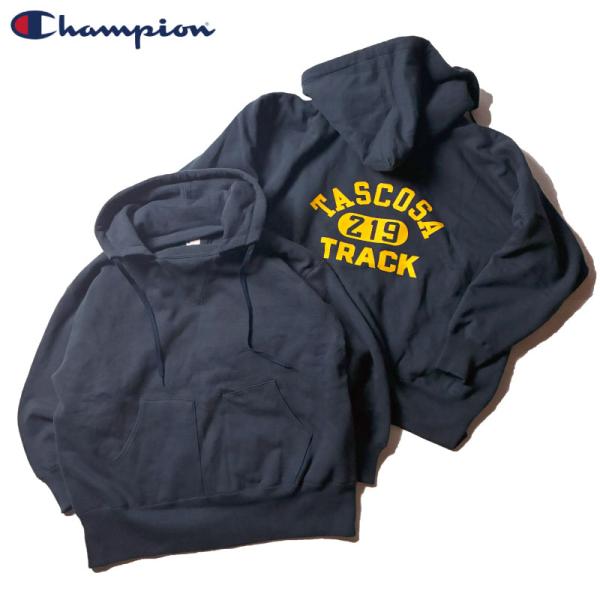 Champion チャンピオン 復刻 後付けパーカー カレッジプリント